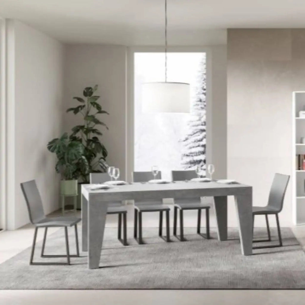 Tavolo allungabile 160/264x90 cm Naxy colore cemento