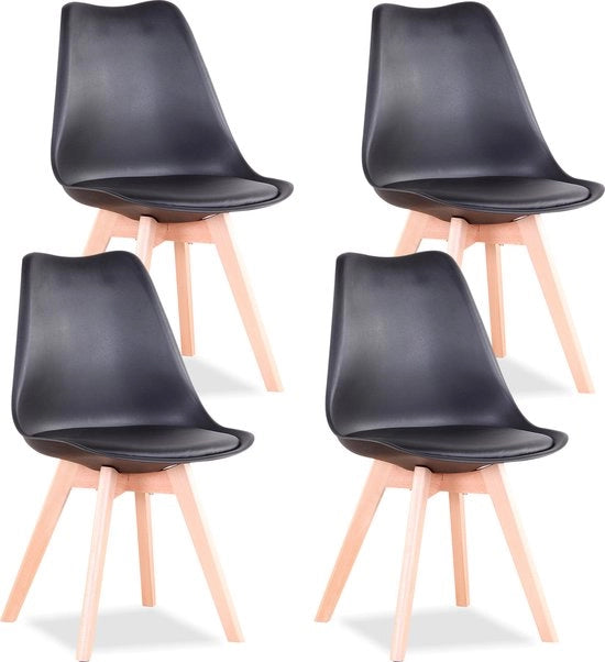 Set di sedie da pranzo da 4 - Sedie da pranzo - Set di sedie da 4 - Moderno - Sedie - Sedia - Scandiano - Nero