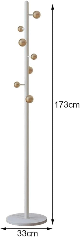 Appendiabiti Indipendente, Appendiabiti in Metallo con 7 Ganci e Base in Marmo Naturale, per Ingresso, corridoio, Ufficio, per Appendere Sciarpe, Borse, Giacche (A)
