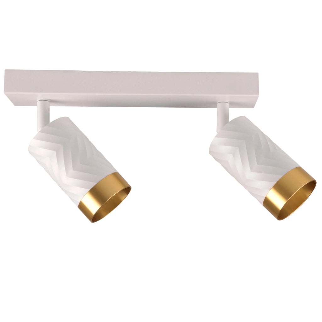 Lampada parete-soffitto 2 luci bianco/oro GU10 Arras Polux