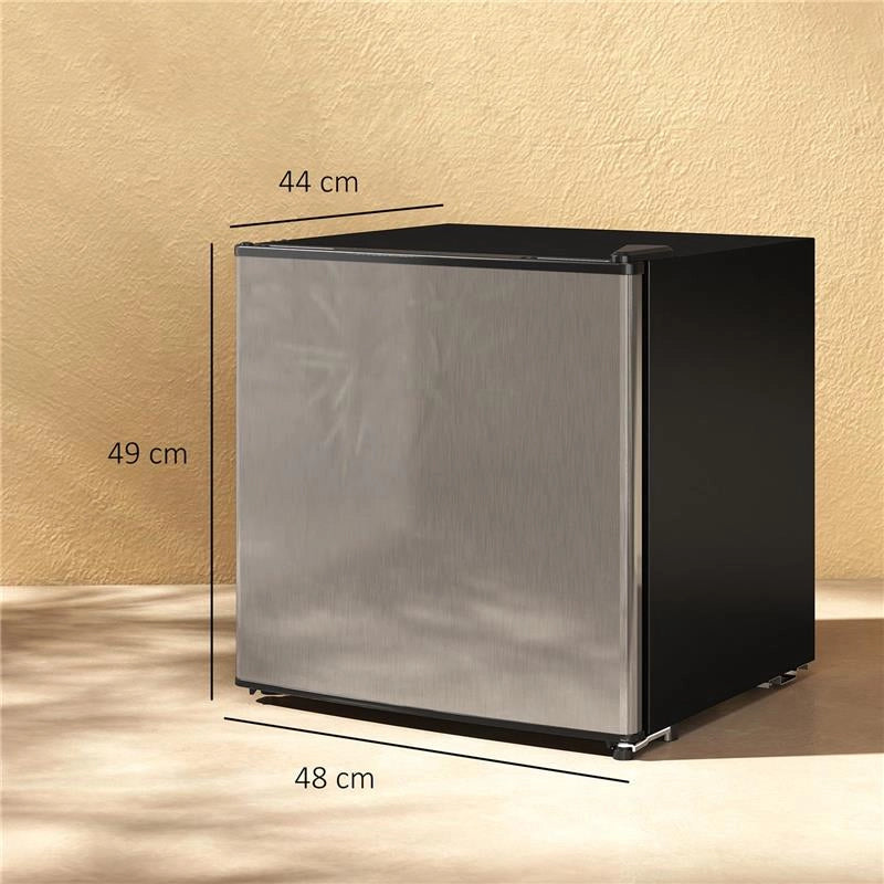 MINI FRIGORIFERO DA 46L CON SCOMPARTO PER GHIACCIO, PORTA REVERSIBILE, TEMPERATURA REGOLABILE, ARGENTO