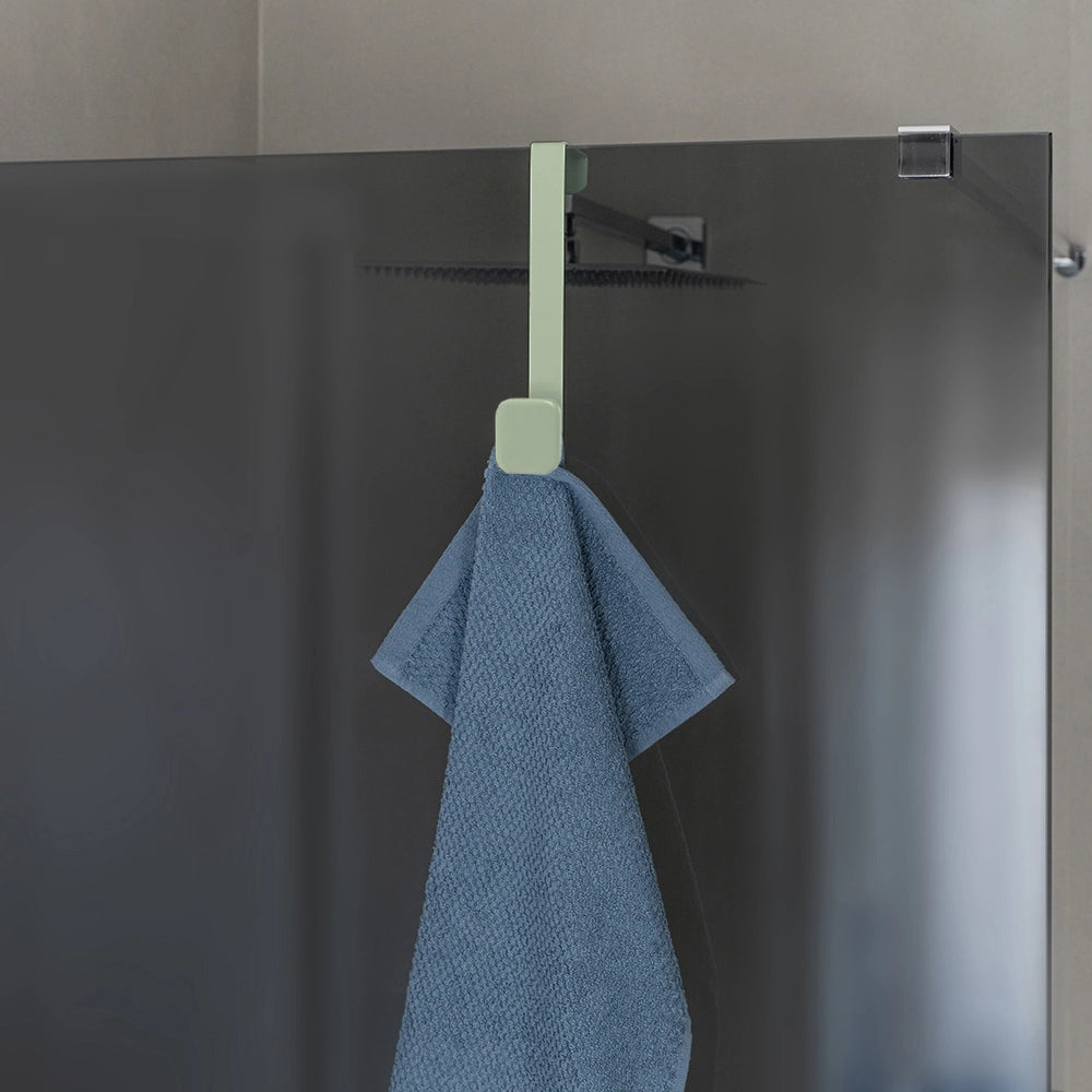 Gancio bagno singolo in acciaio e plastica verde quadrato Fiore