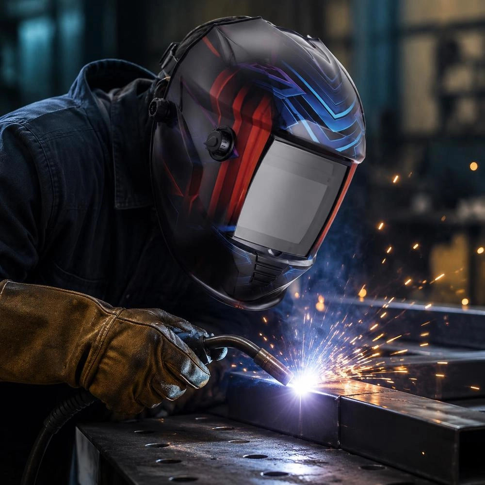 Automatic Welding Helmet, True Color, 100 X 80 Mm, Solar-powered Welding Mask With 4 Arc Sensors, DIN 4/5-9/9-13 For TIG, MIG & ARC Welding, Cutting, Grinding – METIS Series