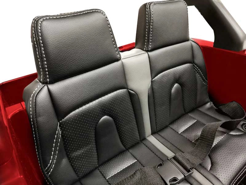 Auto Macchina Elettrica per Bambini JEEP FIAT Wrangler RUBICON 12V 2 Posti  con Mp3 - Sedile in Pelle -Rosso