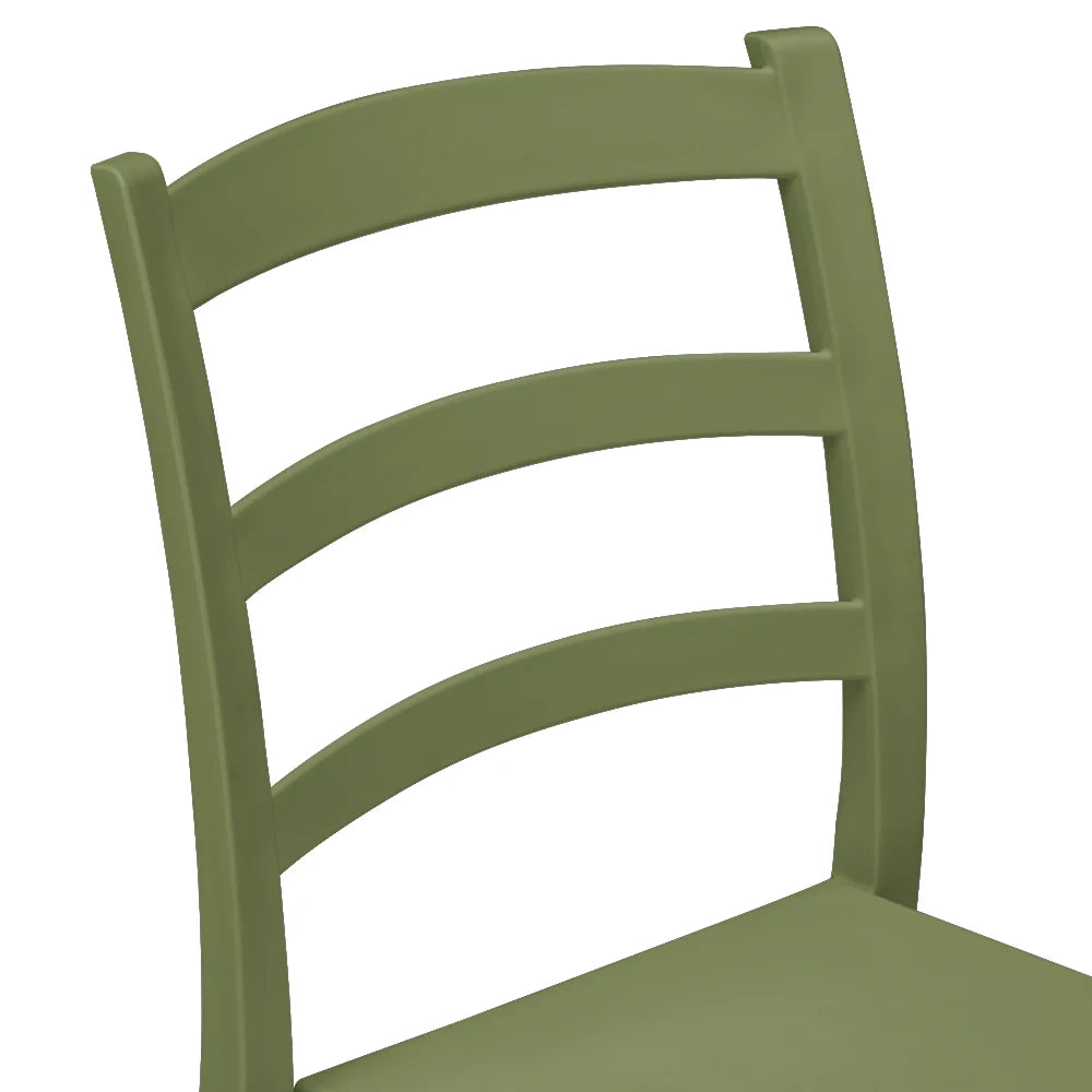Set 4 Sedie in polipropilene REA, MADE IN ITALY, impilabile, resistente ai raggi UV, design classico, ideale per sala da pranzo, cucina, sala d’attesa, bar, ristoranti o giardino, colore Verde Oliva