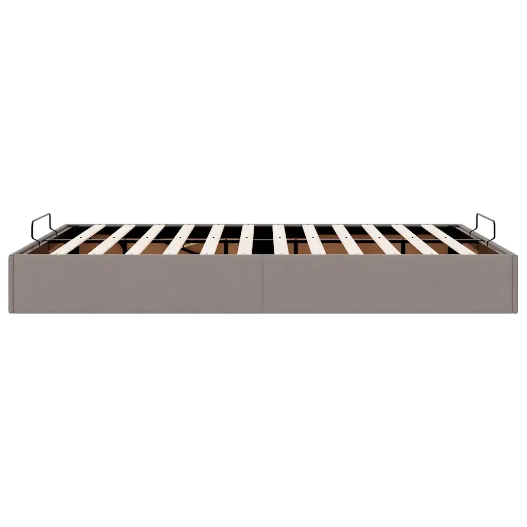 Struttura Letto Pouf senza Materasso Tortora 140x190 cm Tessuto 3310879