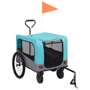 Rimorchio Bici per Animali Carrello Jogging 2in1 Blu e Grigio 92441