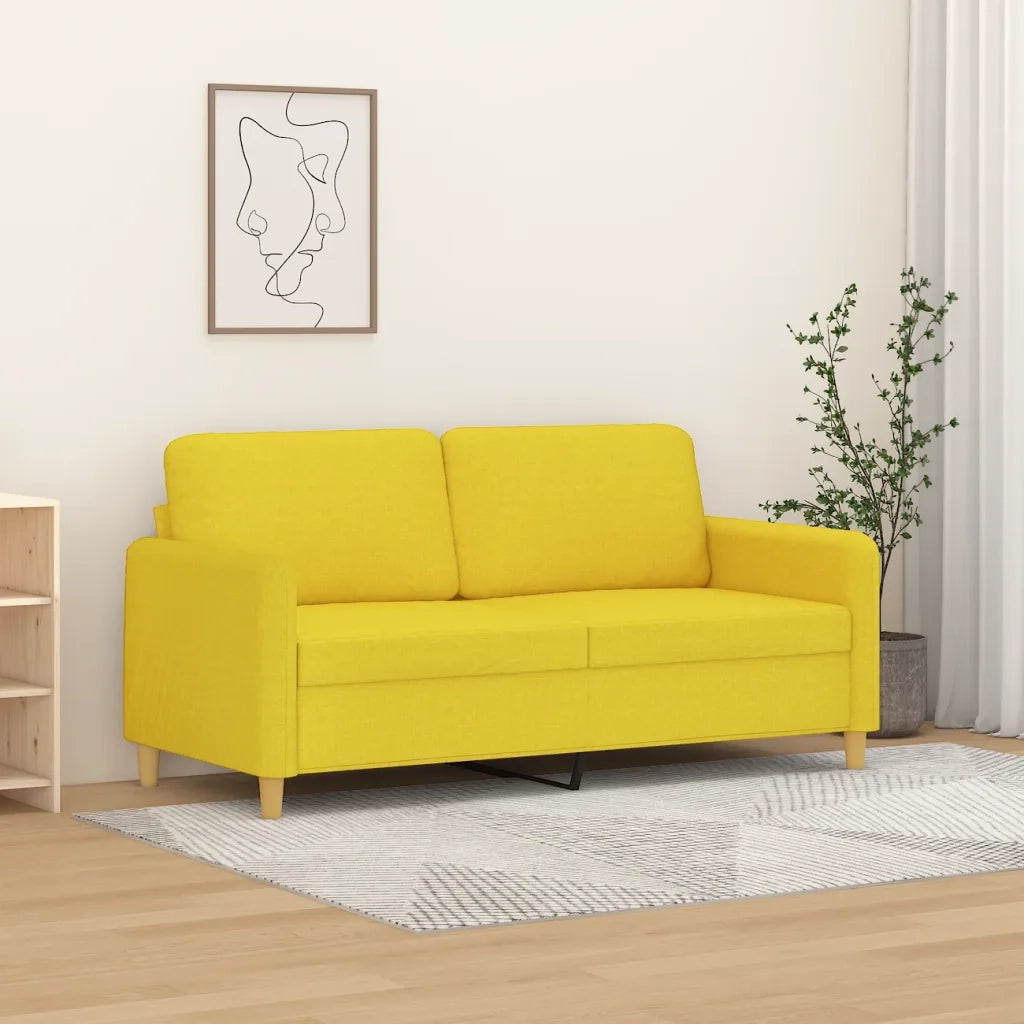 Divano a 2 Posti Giallo Chiaro 140 cm in Tessutocod mxl 85409