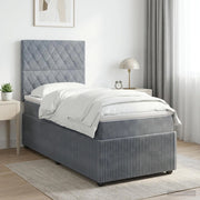 Letto box spring con materasso Grigio Scuro Singolo Velluto 3454710