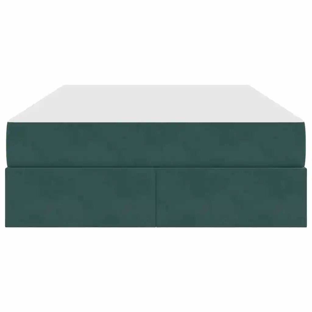 Letto con contenitore e materasso Verde Scuro 120 x 200 cm