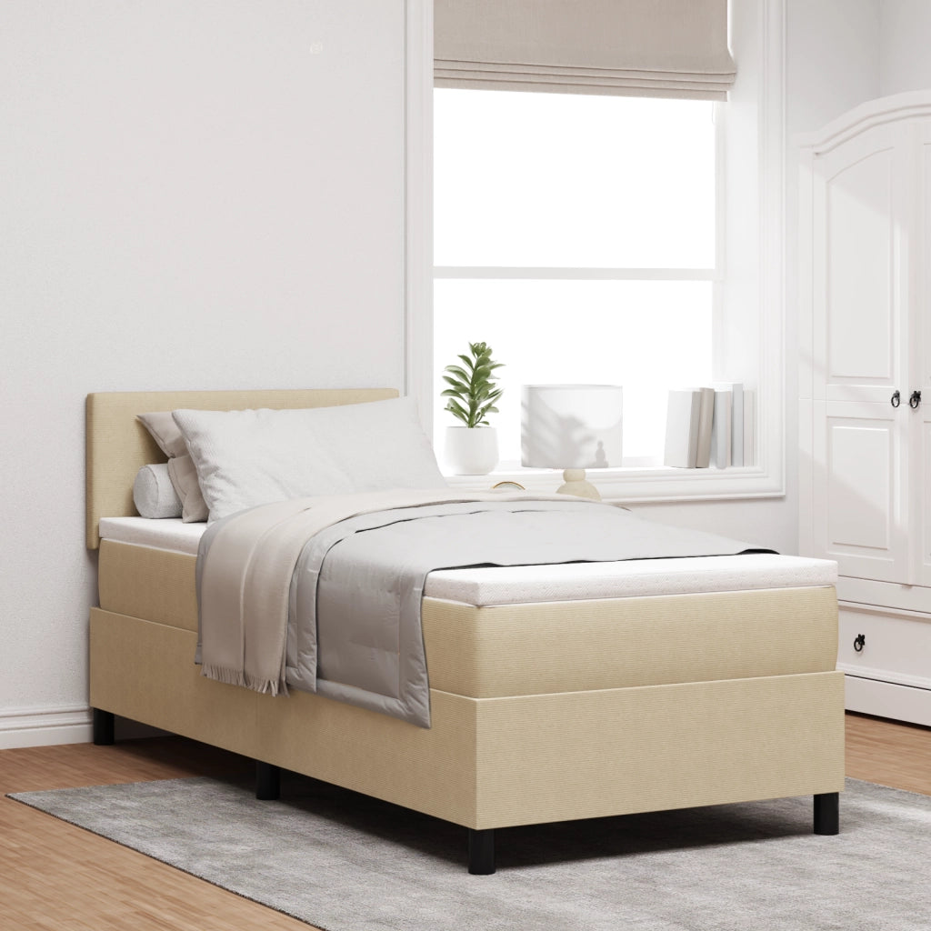 Letto con Rete a Molle e Materasso Verde Chiaro Grigio 80x200 cm Tessuto Corduroy