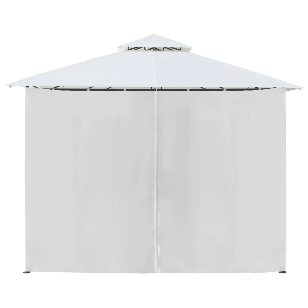 Gazebo con Tende 600x298x270 cm Bianco 180g/mÂ²