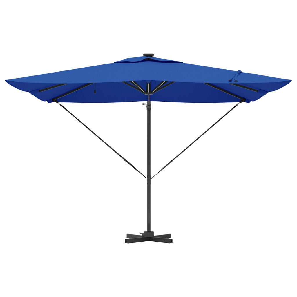 Parasol a sbalzo Roma con LED Blu Azzurro 286x285x270 cm Alluminio