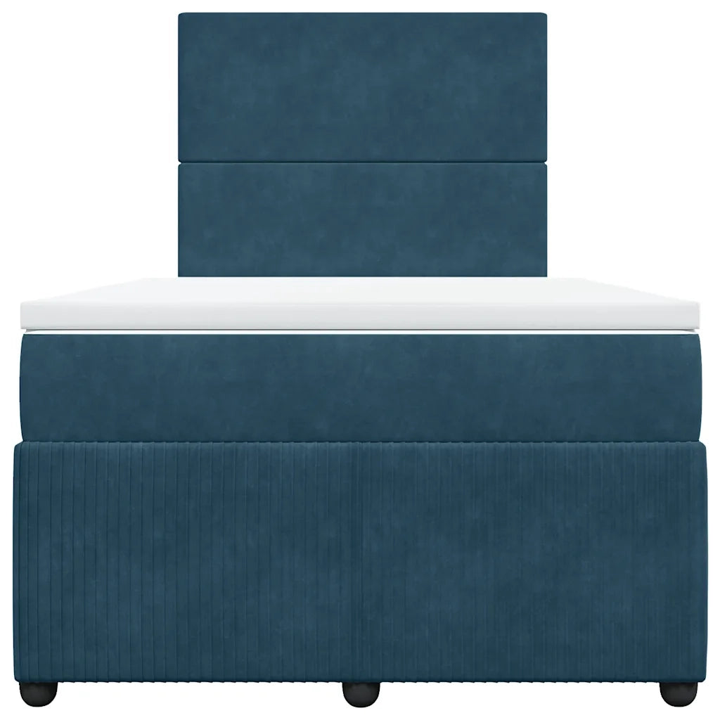 Giroletto a Molle con Materasso Blu 120x190 cm in Velluto