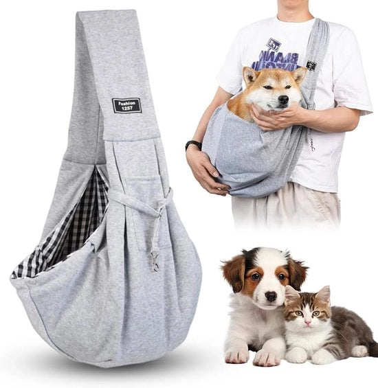 Porta Cane - Tas per Spalla - Fodera Respirante - Resistente ai Fori - fino a 15kg - Grigio