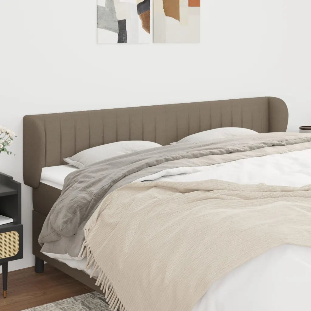 Testiera ad Orecchio-Testata con Orecchie Tortora 183x23x78/88 cm in Tessuto 337432