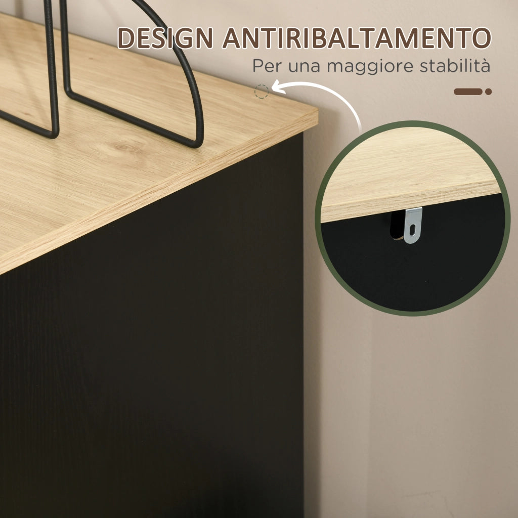 Cassettiera 4 Cassetti in Truciolato e Rattan ¨C Zephmum ¨C 80x38x80 cm