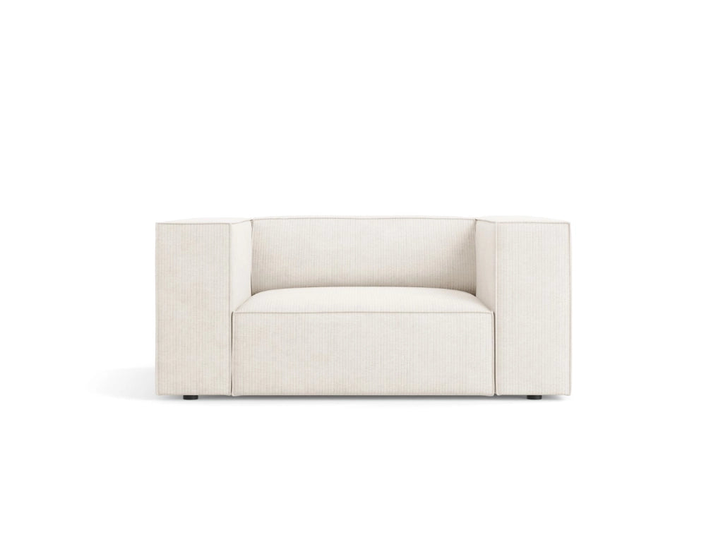 Cosmopolitan Design - Poltrona "Arendal" in ciniglia con effetto a coste avorio 
