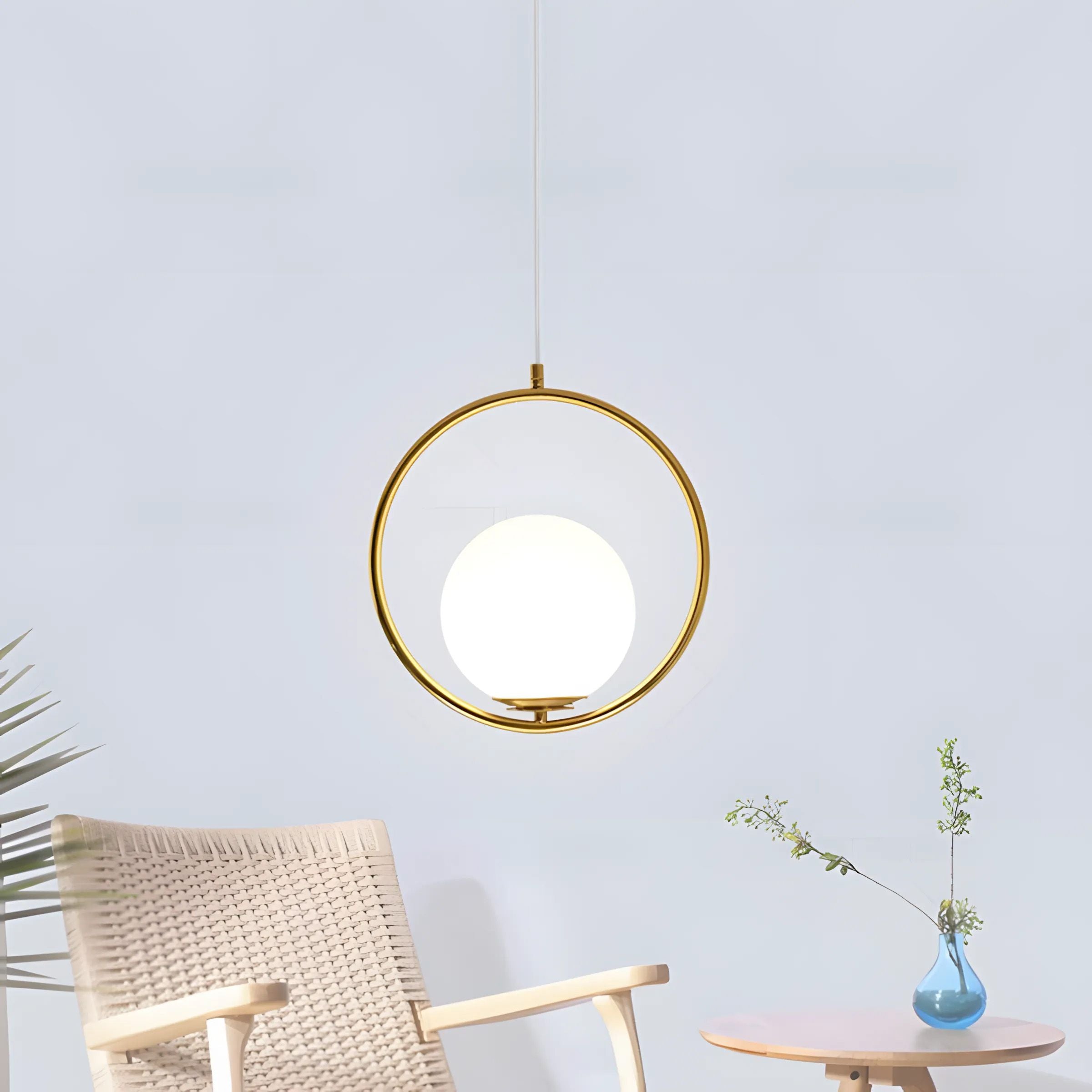 Lampada Da Soffitto Pensile Di Vetro Palla Oro Bianco Oro G109-1w Gold