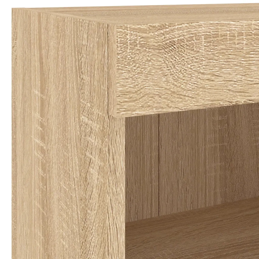 Mobili TV a Muro con LED 7pz | Armadietto TV | Mobile Porta TV Rovere Sonoma Legno Multistrato