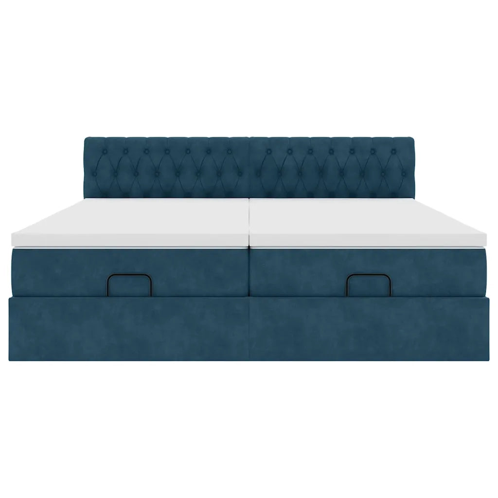 Struttura Letto Pouf con Materassi 180x200 cm Velluto 3312945