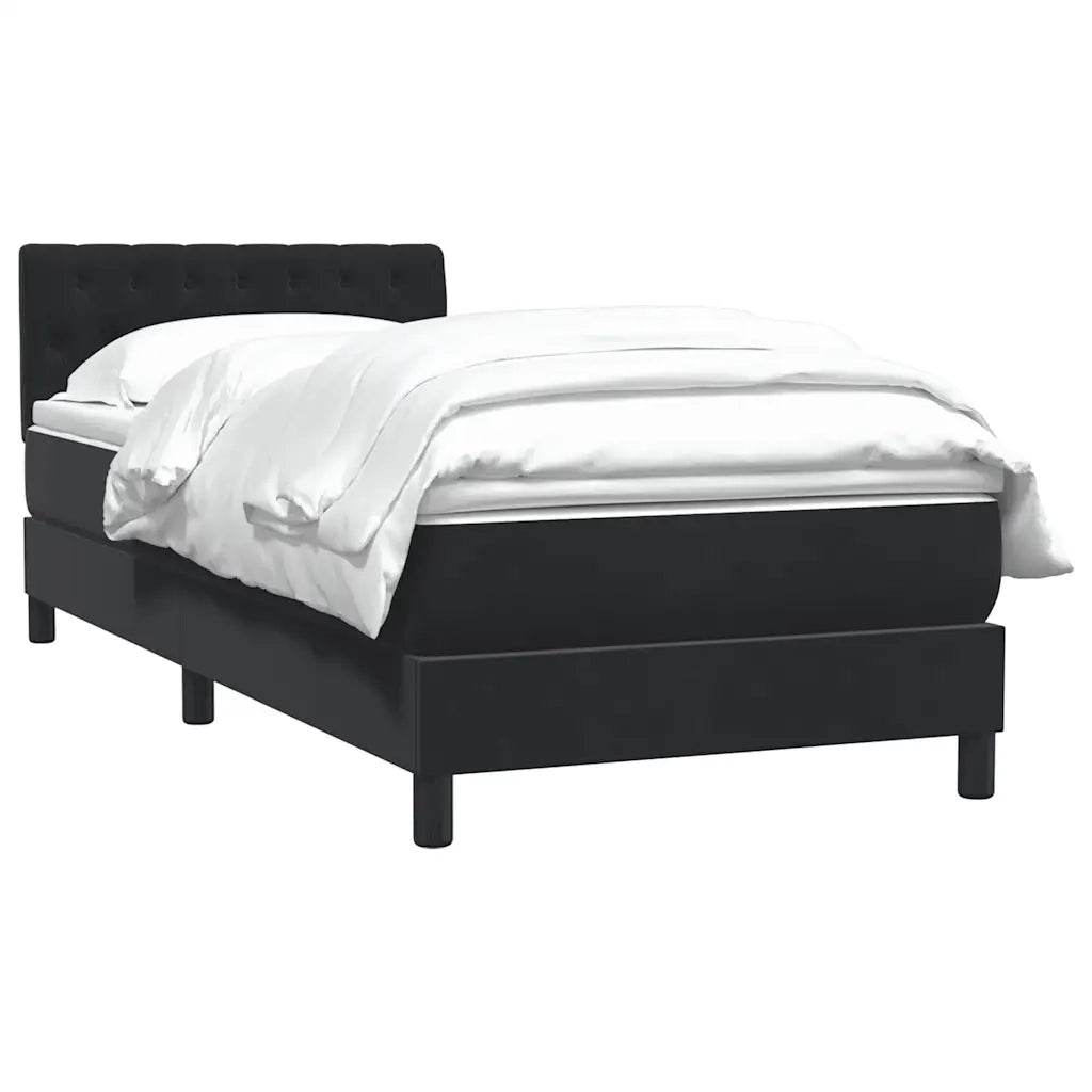 Giroletto a Molle con Materasso Nero 90x210 cm in Velluto 3316481
