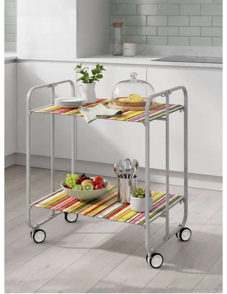 Carrello da cucina pieghevole grigio con ruote BAUHAUS 2 ripiani