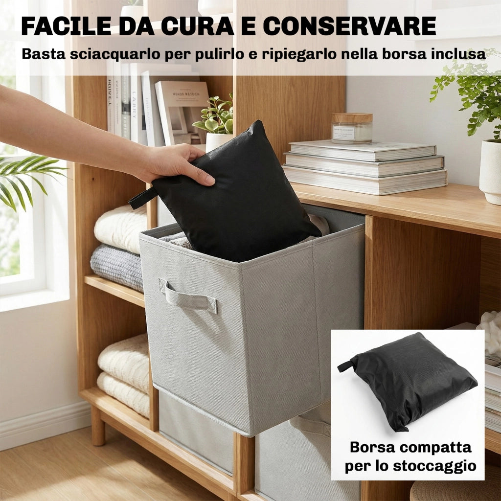 Set 4 Coperture per Mobili da Giardino 4 Pezzi Impermeabili in Tessuto Oxford 420D Nero