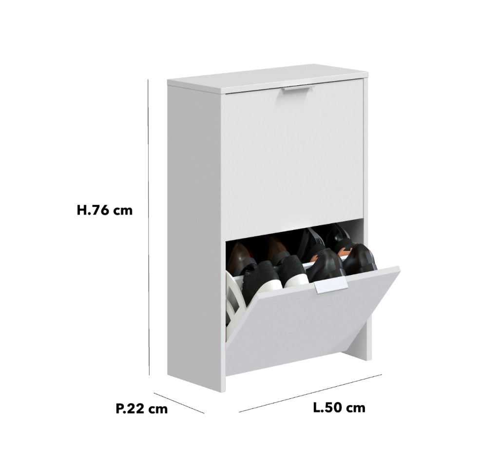 SCARPIERA 2 RIBALTE BIANCA LM7875O L.50 P.22 H.75 CM