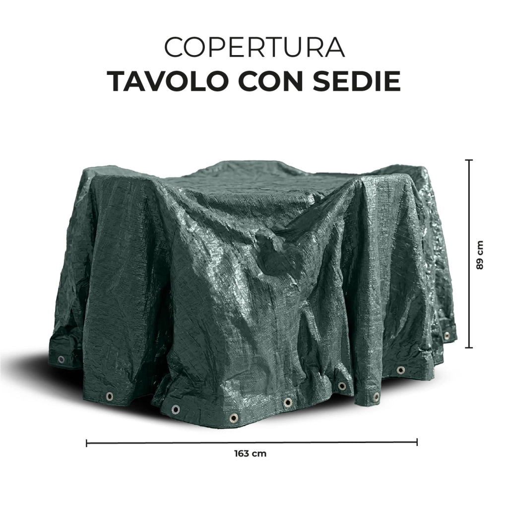 Telo Copertura Impermeabile per Arredo Giardino e Barbecue – Protezione Universale Cover Anti Pioggia UV Polvere per Tavoli, Sedie, Divani, ,lettino prendisole, Ombrelloni e BBQ Modello 12