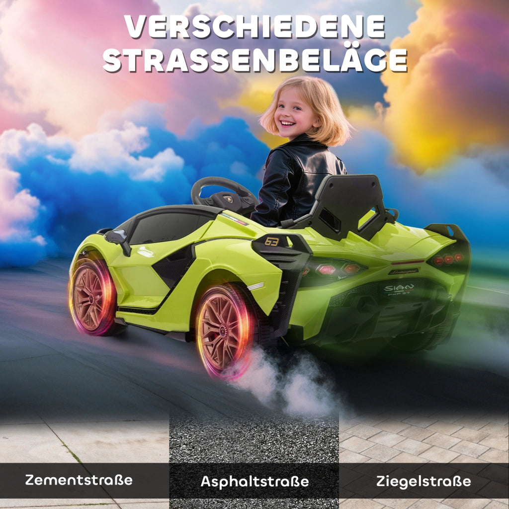 Auto Bambini Lamborghini ¨C zephmum ¨C Verde, Telecomando, 3-5 Anni