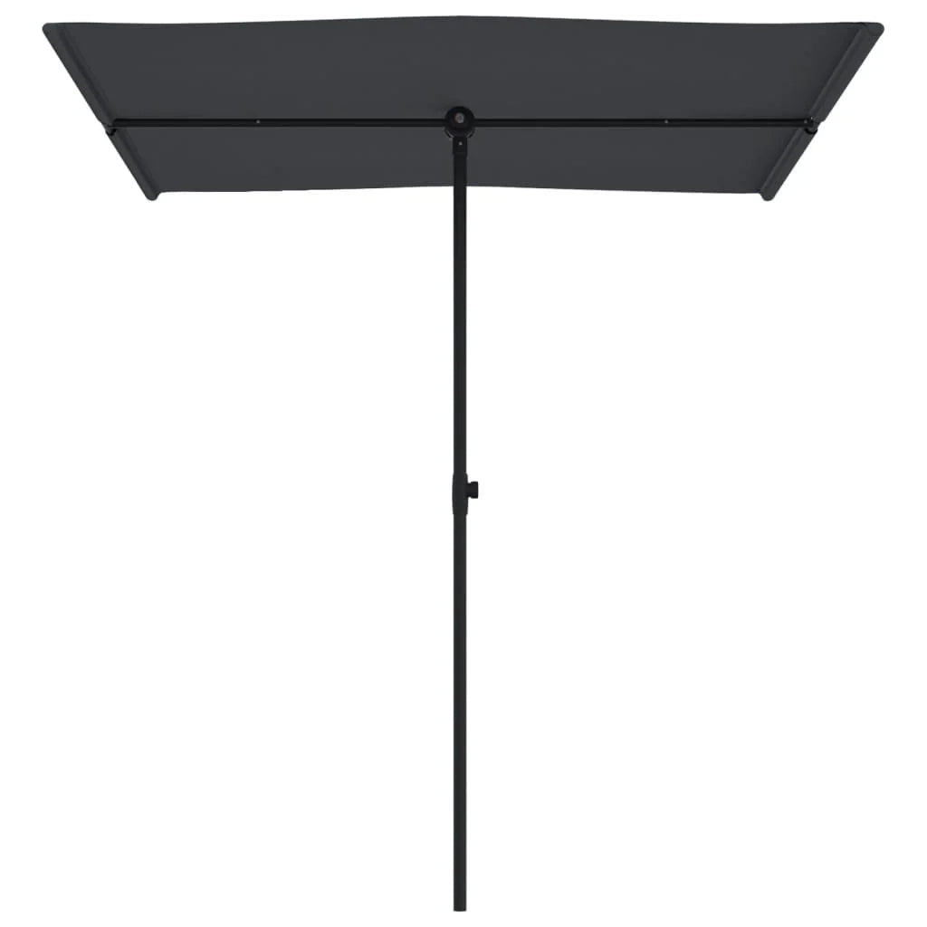 Ombrellone da esterno con palo in alluminio 180 x 130 cm nero 02_0008214