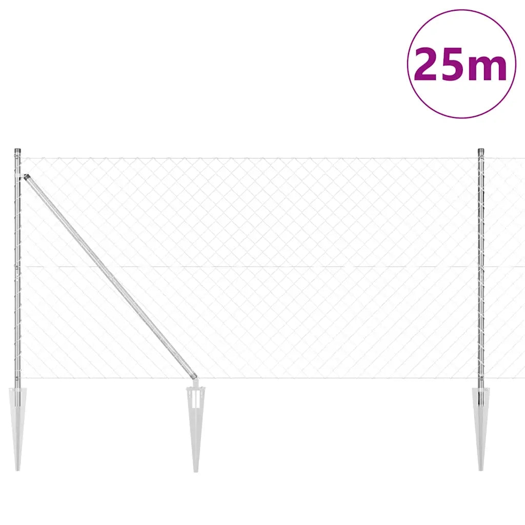 Palo della recinzione Argento 25 x 1,2 m (maglie 60 x 60 mm) 3351225