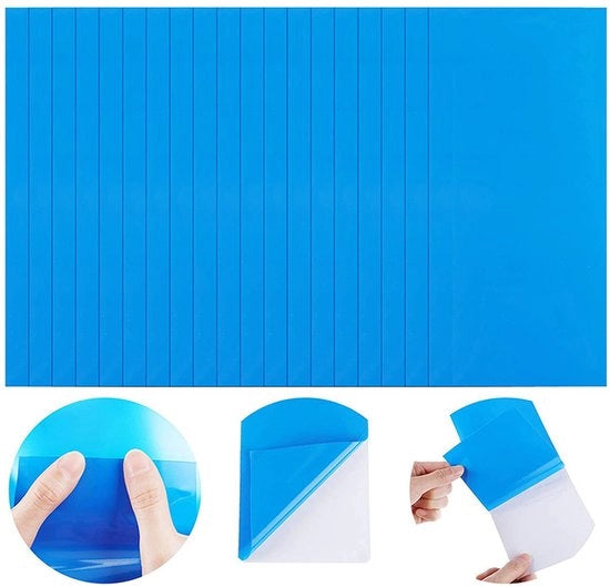 Patch di riparazione multifunzionale, patch di riparazione per piscina, autoadesivo, rettangolare blu 10x25cm (10 pezzi)