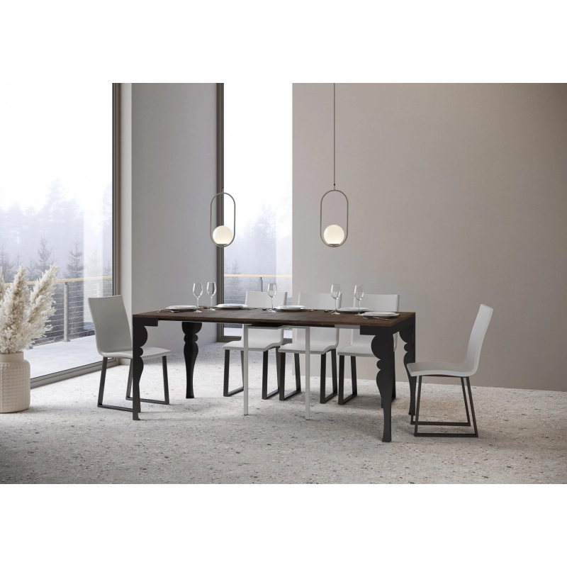 Consolle allungabile 90x40/196 cm Paxon Small Evolution telaio Antracite - Noce