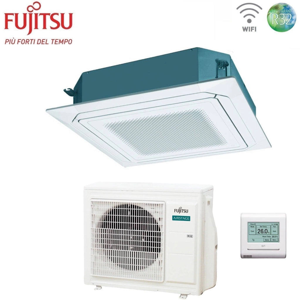 Condizionatore a Cassetta Fujitsu KR Circular Flow White 24000 Btu AUXG24KRLB R-32 Wi-Fi Optional con Griglia e Filocomando