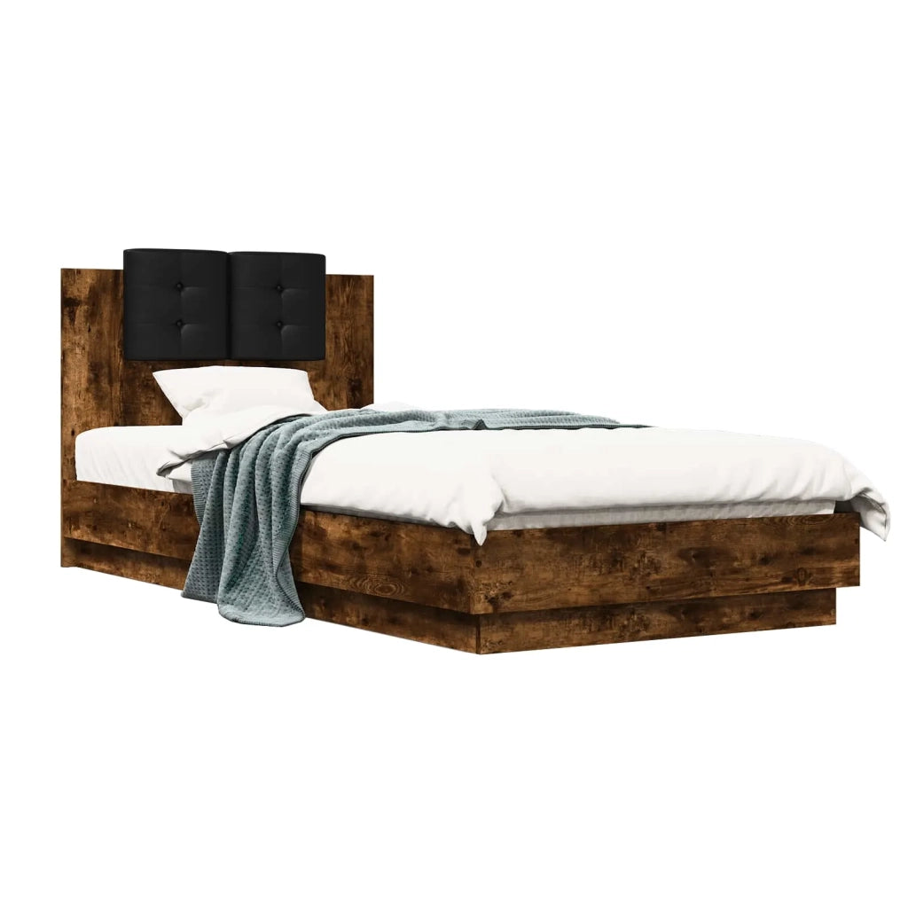 Struttura letto con testata Rovere Fumo 80 x 200 cm 3429575