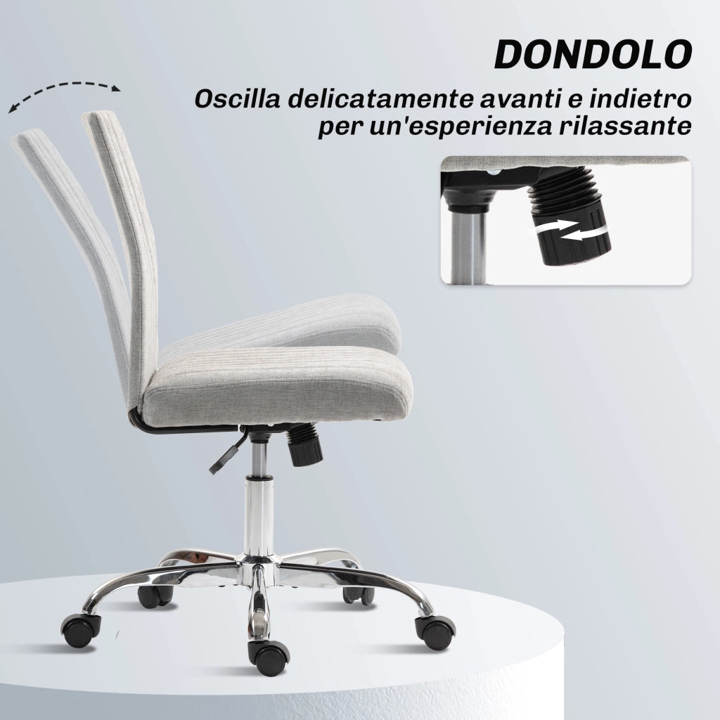 Sedia da ufficio ¨C zephmum ¨C tessuto grigio, altezza regolabile, seduta girevole