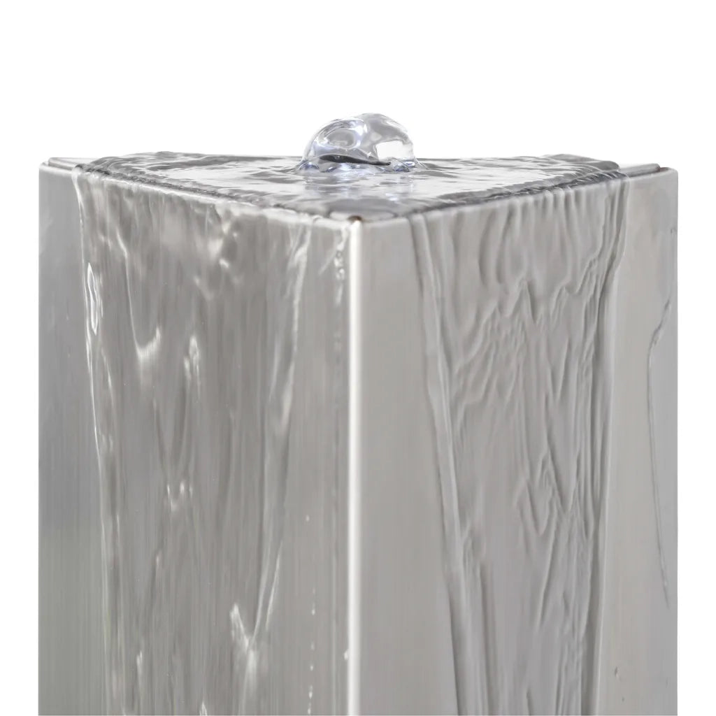 Fontana da Giardino Argento 37,7x32,6x110 cm in Acciaio Inox