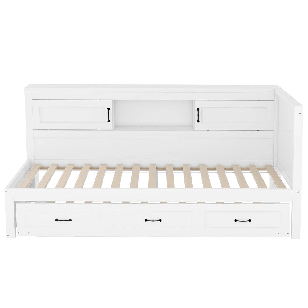 Letto Divano con LED e Contenitore Estraibile ¨C MINIMAL ¨C Bianco 90x200