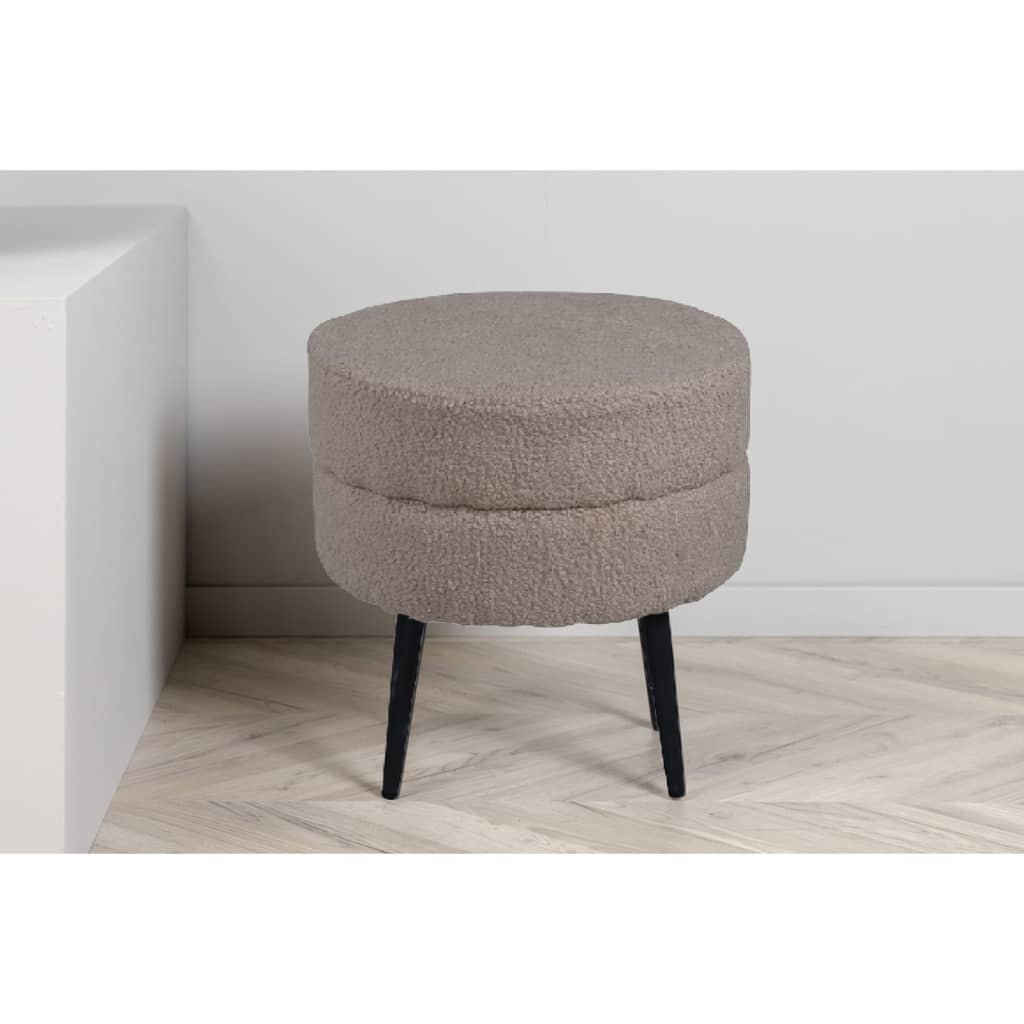Venture Home Pouf Pot 40x40x40 cm Pelliccia Beige e Nero 444798