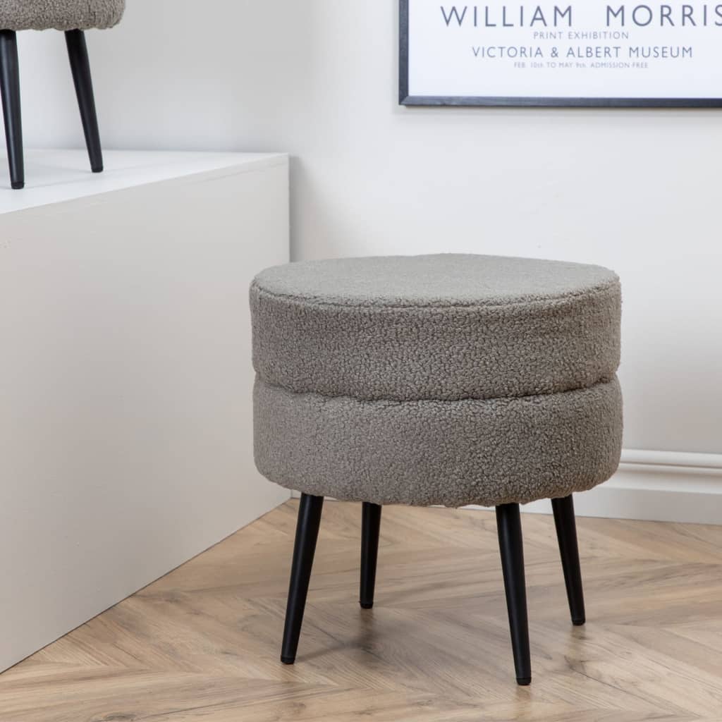 Venture Home Pouf Pot 40x40x40 cm Pelliccia Nero e Grigio 444795