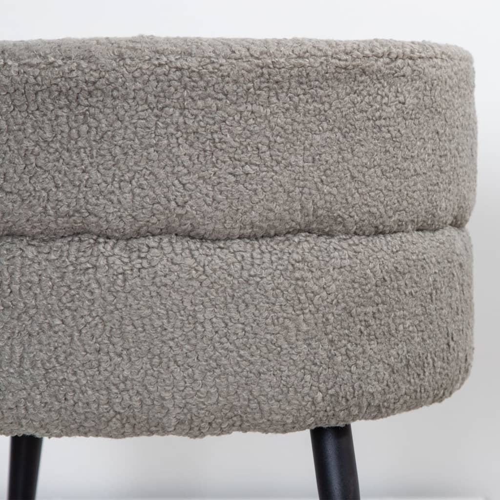Venture Home Pouf Pot 40x40x40 cm Pelliccia Nero e Grigio 444795