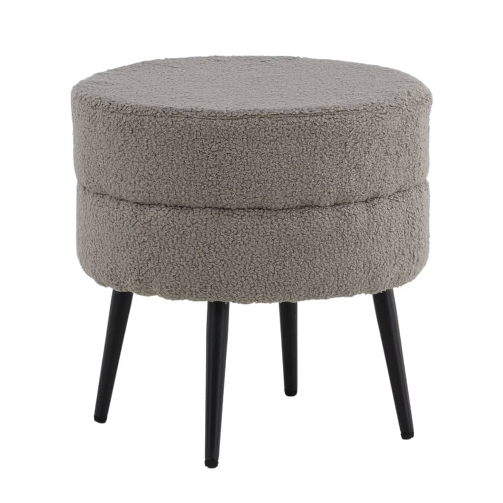 Venture Home Pouf Pot 40x40x40 cm Pelliccia Nero e Grigio 444795
