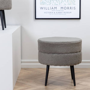 Venture Home Pouf Pot 40x40x40 cm Pelliccia Nero e Grigio 444795