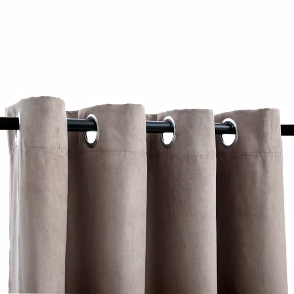 Tende Oscuranti | Tende Blackout con Anelli Metallo 2 pz Grigio Talpa 140x175 cm