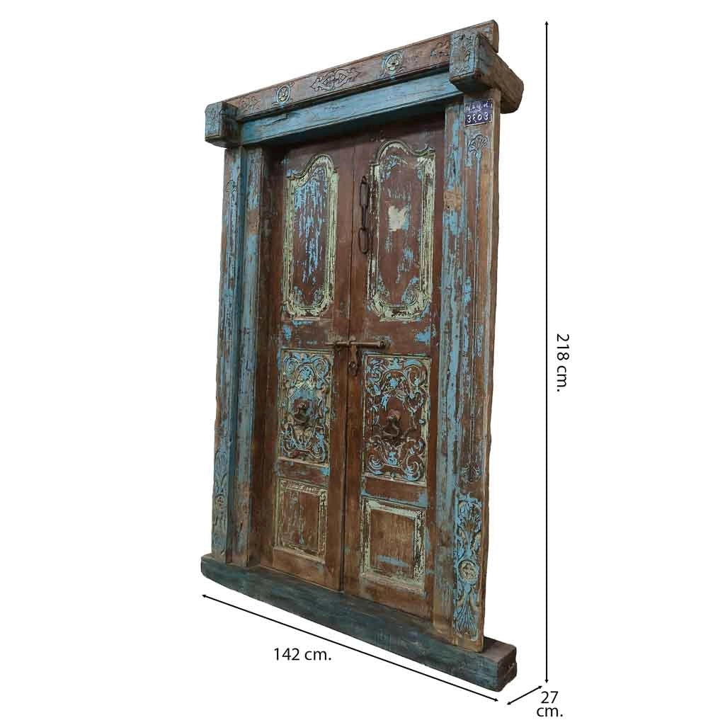 Porta in legno marrone 142x27x218h cm