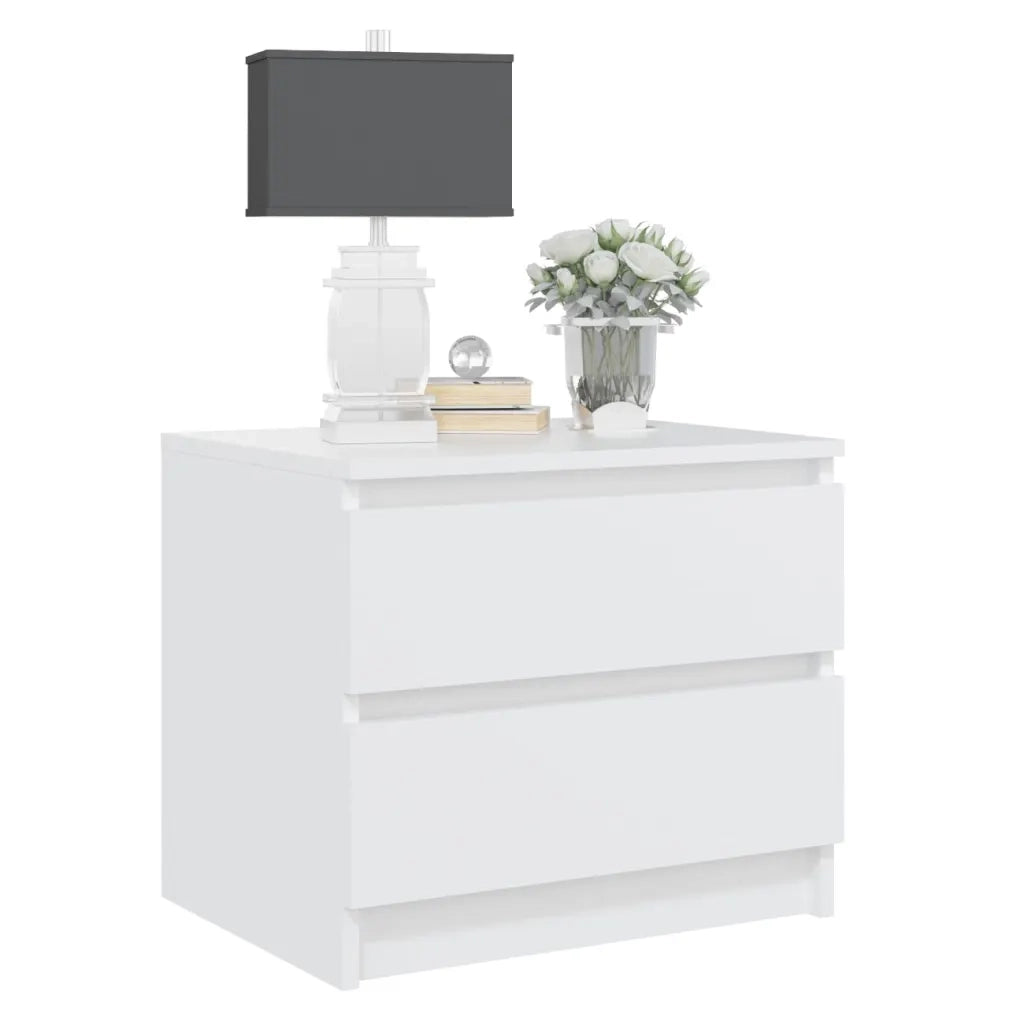 Comodini 2 pz Bianchi 50x39x43,5 cm in Legno Multistrato 806194
