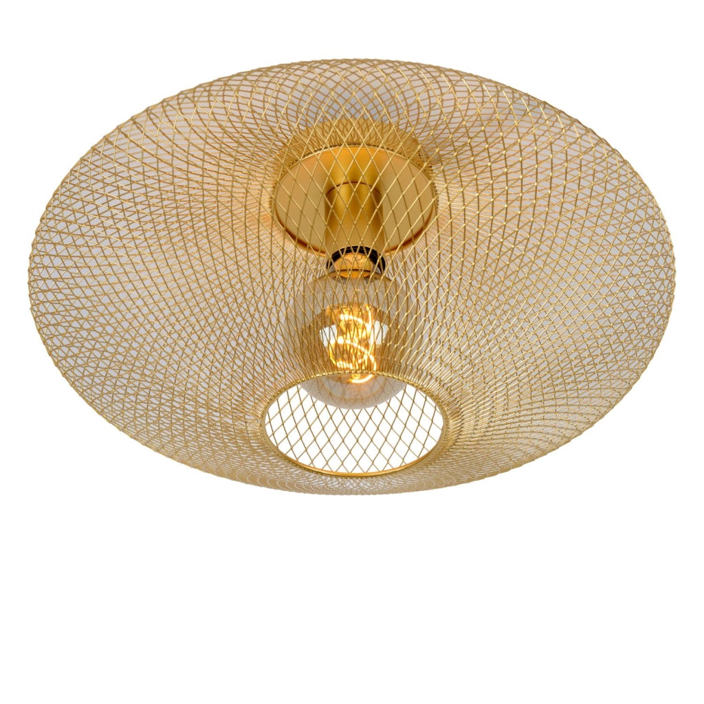 Plafoniera in ottone industriale Mesh E27 40W Lucide