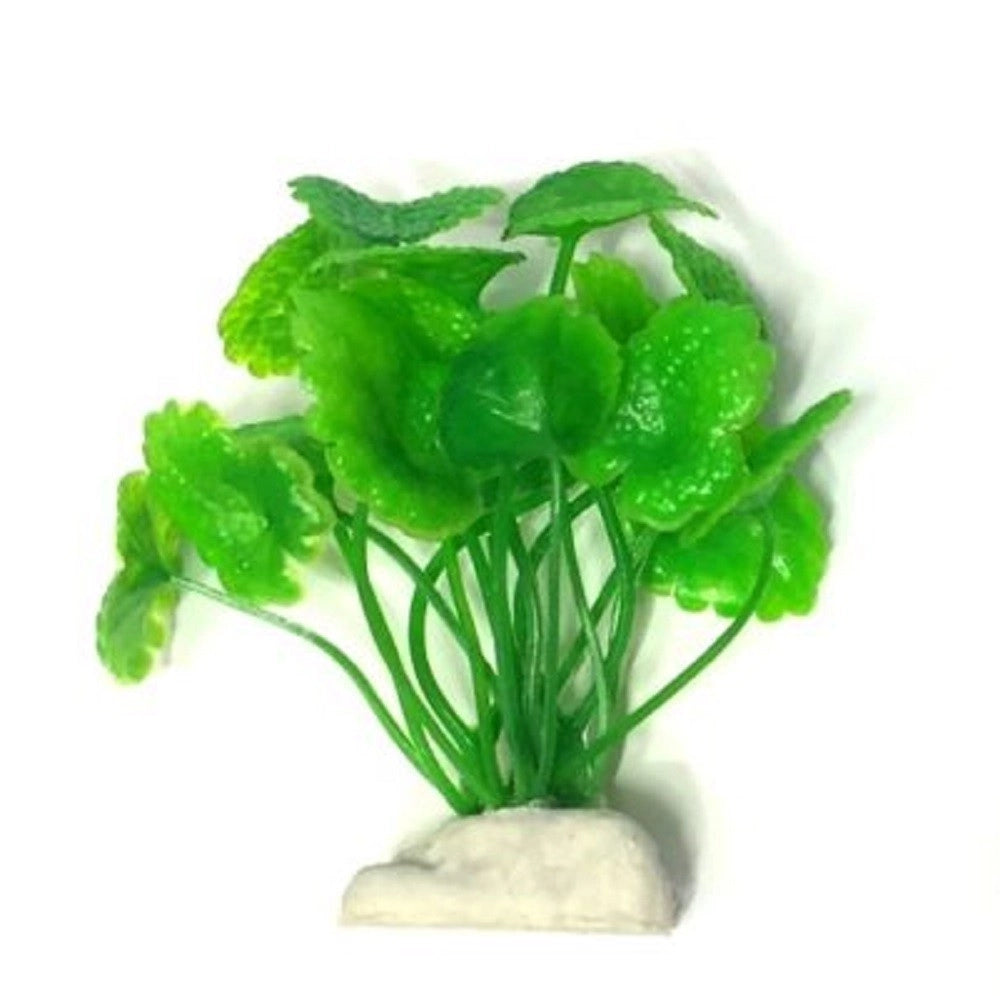 Trade Shop - Pianta 7 Cm Piantina Artificiale Per Acquario Piante Finte Plastica Color Verde -